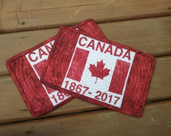 Canadian Mug Rug Pair