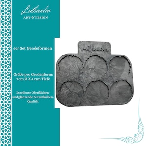Silikonform 6er Block Geodenform 7cm Durchmesser und 4mm Tiefe mit exzellenter Ober- und Seitenflächen Qualität