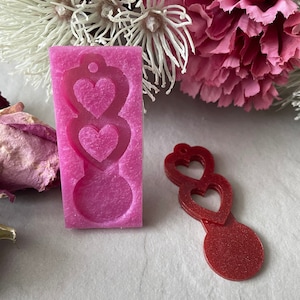 Silicone Mold for Epoxy Resin Resin Shopping Cart Solver Shopping Cart Chip Double Heart Shape