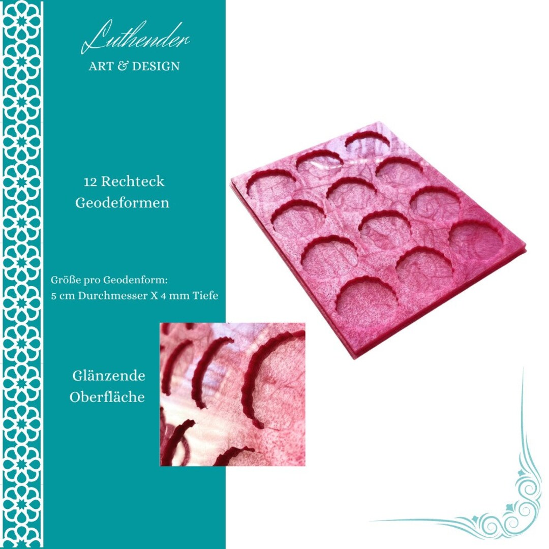 Silicone Mold Block of 12 Geode Mold 5 Cm Diameter and 4 Mm Depth for ...