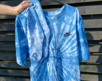 Tie Dye Nike T-Shirt | Rainbow Spiral Dye