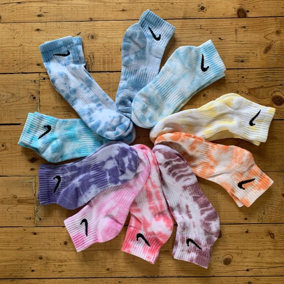 Multiple Dyed Etsy Dye Colour - Tie 1pair Nike Socks Sizes Options Styles Athletic Quarter Gift Rainbow and Kids/toddler Adult Hand Birthday Crew