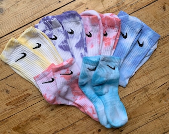 Nike-sokken met tie-dye, ronde hals en enkels, veelkleurig, 1 paar