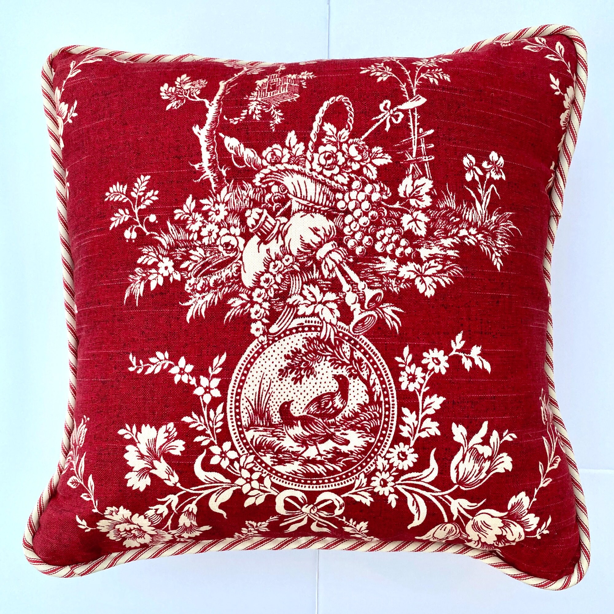 Christmas Designer Pillow French Country Toile du Jouy Etsy