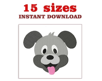 Puppy Head Embroidery Design: Dog Face Machine Embroidery (Digital Download)