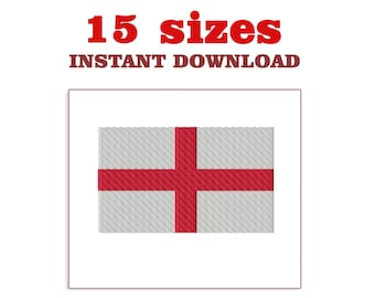 Borduurontwerp Engelse vlag: machineborduurbestand (digitale download)