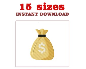 Money Bag Embroidery Design: Machine Embroidery File (Digital Download)