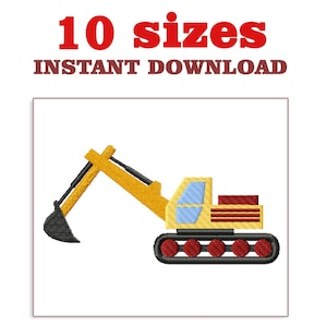 Excavator Embroidery Design: Machine Embroidery (Digital Download)