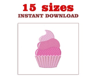 Cupcake Machine Embroidery Design (Instant Download)