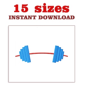 May include: A blue and red barbell weightlifting design. 15 sizes. Instant download.