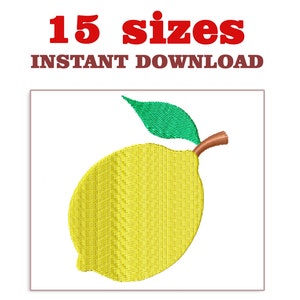 May include: A yellow lemon with a green leaf and a brown stem.  15 sizes. Instant download.