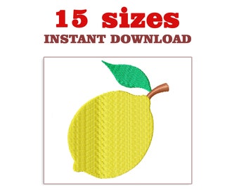 Lemon Machine Embroidery Designs: Mini Fruit Pattern (Digital Download)