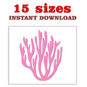 May include: Pink coral embroidery design, 15 sizes, instant download.