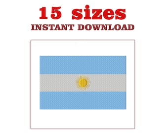 Borduurontwerp vlag Argentijnse vlag: machineborduurbestand (digitale download)