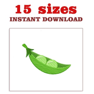 May include: Green pea pod with two peas inside.  15 sizes. Instant download.