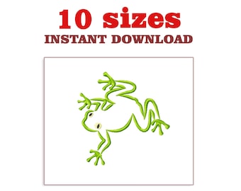 Frog Outline Embroidery Design: Mini Toad Embroidery File (Digital Download)