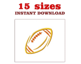 Rugby Ball Outline Machine Embroidery Design (Digital Download)
