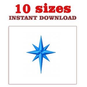 Star of Bethlehem embroidery design file, Nativity Bethlehem 8 point Star Christmas Shape machine embroidery designs
