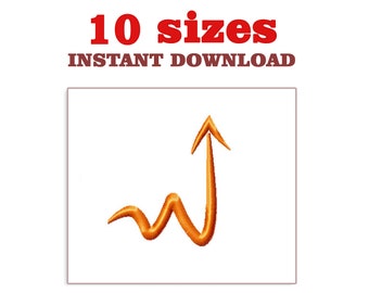 Wavy Arrow Embroidery Design: Machine Embroidery File (Digital Download)