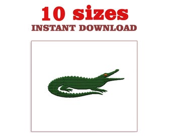 Alligator Embroidery Design: Mini Crocodile Applique (Digital Download)