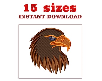 Eagle head Embroidery Design: Mini eagle File (Instant Download)
