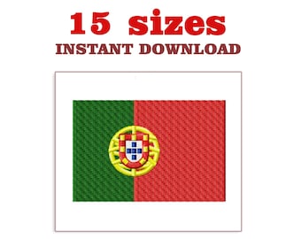 Borduurontwerp vlag Portugal: machineborduurbestand (digitale download)