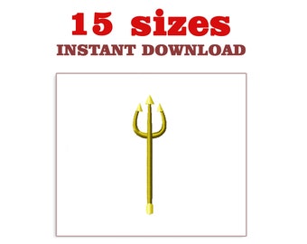 Trident Embroidery Design: Machine Embroidery File (Download)
