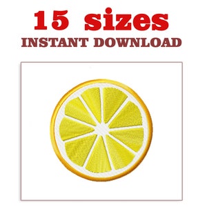 Lemon Slice embroidery designs, Mini Lemon Slice Embroidery, machine embroidery designs Lemon Slice