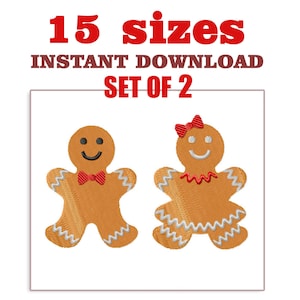 Gingerbread Man & Woman Embroidery Design (Digital Download)