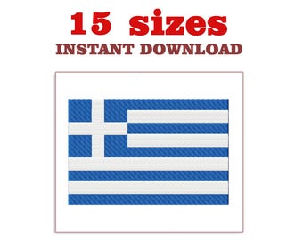 Borduurontwerp Griekse vlag: machineborduurbestand (digitale download)