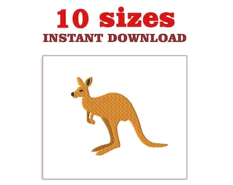 Kangaroo Embroidery Design: Mini Animal File (Digital Download)