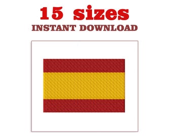 Borduurontwerp Spaanse vlag: machineborduurbestand (digitale download)