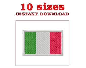 Italy flag with a border Embroidery Design: Machine Embroidery File (Digital Download)