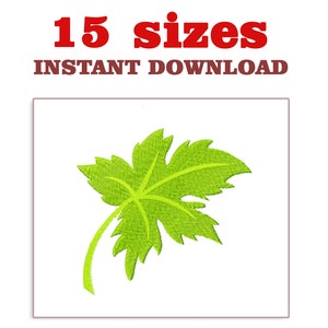 Grapes Leaf Embroidery Design: Machine Embroidery File (Digital Download)