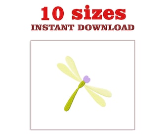 Dragonfly Embroidery Design: Machine Embroidery File (Digital Download)