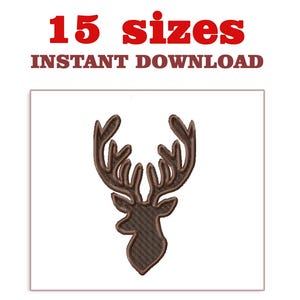 Deer Head Outline Embroidery Design File (Digital Download)