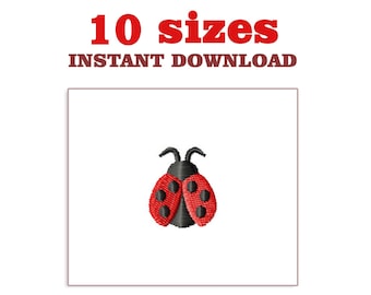 Borduurontwerp lieveheersbeestje: mini-machineborduurbestand (digitale download)