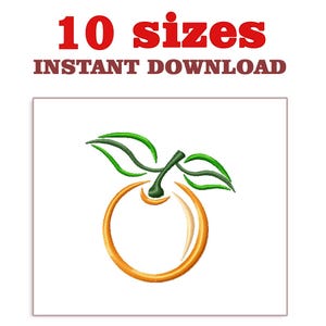 Orange outline Embroidery Design file, outline Orange INSTANT DOWNLOAD file