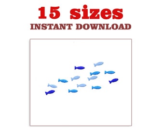 School of Fish Embroidery Design, Small Fish (Download file)
