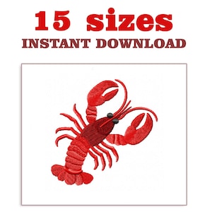 Red Lobster Embroidery Design: Marine Shellfish (Digital Download)