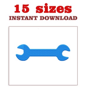 Wrench Embroidery Design: Machine Embroidery File (Digital Download)