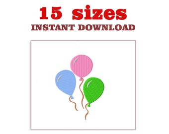 Ballonborduurontwerp: machineborduurbestand (digitale download)