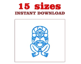 Caguana Woman-borduurontwerp: mini-machineborduurbestand (download)