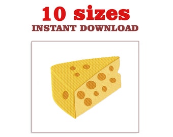 Cheese Embroidery Design: Mini Food Pattern (Digital Download)