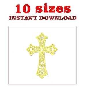 Christian Cross Embroidery Design: Ornate Religious File (Instant Download)