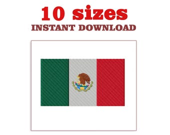 Borduurontwerp vlag Mexico: machineborduurbestand (digitale download)