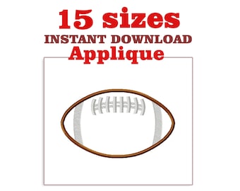 Football Applique Machine Embroidery Design (Digital Download)