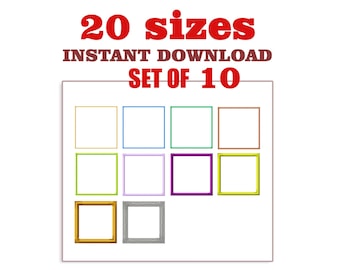 Square Satin Stitch Embroidery Designs: Mini Set (Digital Download)