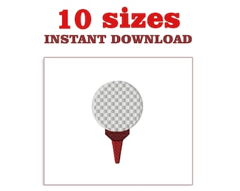 Borduurontwerp golfbal: machineborduurbestand (digitale download)