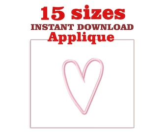 Boho Heart Applique Embroidery Design (Digital Download)